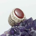 Persian Yemeni Aqeeq Silver Ring for Men Kabiri
