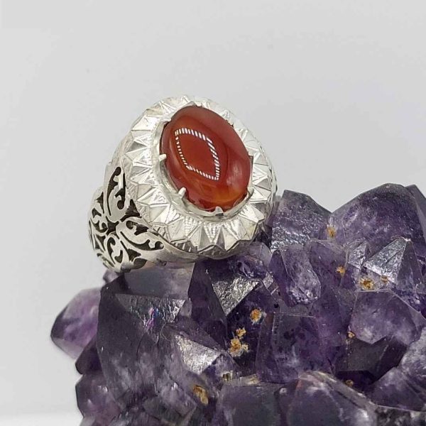 Persian Yemeni Aqeeq Silver Ring for Men Taha