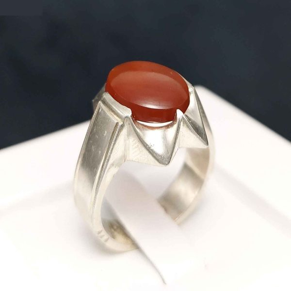 Persian Yemeni Aqeeq Silver Ring for Men Vandi