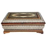Handcrafted Persian Wooden Tissue Box Cover – Khatamkari Baran