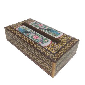 Khatamkari Wooden Tissue Box Cover Model Golsar