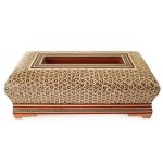 Handcrafted Persian Wooden Tissue Box Cover – Khatamkari Kamrani