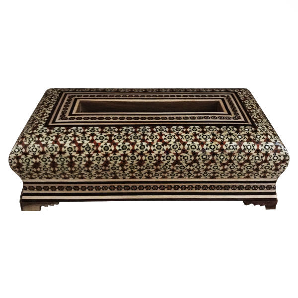 Handcrafted Persian Wooden Tissue Box Cover – Khatamkari Nafis