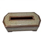 Handcrafted Persian Wooden Tissue Box Cover – Khatamkari Setareh