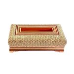 Handcrafted Persian Wooden Tissue Box Cover – Khatamkari Setareh II