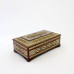 Handcrafted Persian Wooden Tissue Box Cover – Khatamkari Shamse
