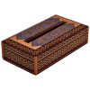 Handcrafted Persian Wooden Tissue Box Cover – Khatamkari Tazhib
