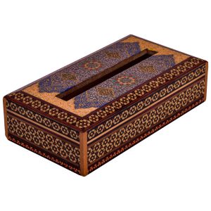 Khatamkari Wooden Tissue Box Cover Model Tazhib