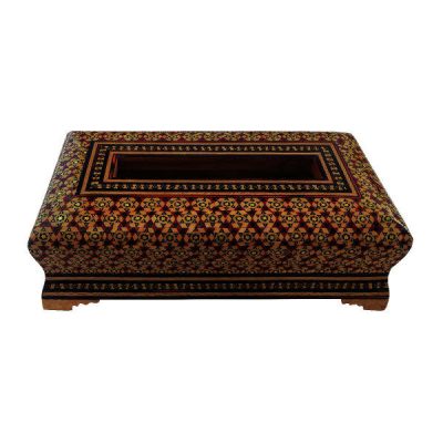 Handcrafted Persian Wooden Tissue Box Cover – Khatamkari Vira