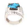 Persian Silver Ring with Neyshabur Turquoise Hiraad II