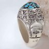 Persian Silver Ring for Men with Neyshabur Turquoise Imam Reza