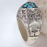 Persian Silver Ring for Men with Neyshabur Turquoise Imam Reza