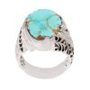 Persian Silver Ring for Men with Neyshabur Turquoise Jahani