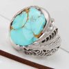 Persian Silver Ring for Men with Neyshabur Turquoise Jahani