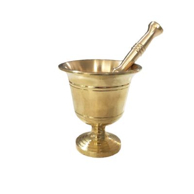 Brass Mortar & Pestle Set Traditional Persian Style Ahmadi