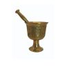 Brass Mortar & Pestle with Traditional Persian Floral Pattern Darya