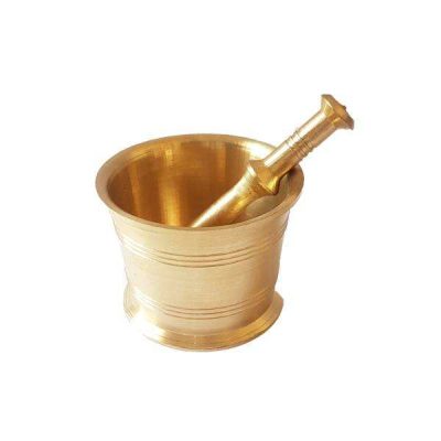 Brass Mortar & Pestle Set Traditional Persian Style Kabir