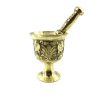 Brass Mortar & Pestle with Traditional Persian Floral Pattern Parmoon