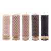 Set of 5 Beeswax Pillar Candles Model Colorful III (2x)