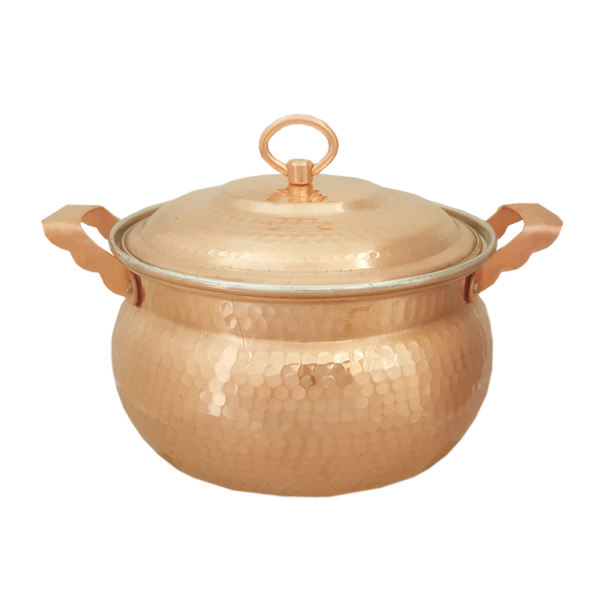 Persian Copper Stock Pot - Traditional Cooking Pot Model Binesh