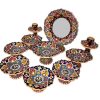 Elegant Pottery Haft-sin Minakari Set for Nowruz Persian New Year