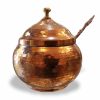 Handcrafted Copper Storage Jar - Ideal for Kitchen Organization With Spoon