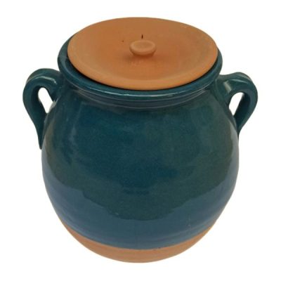 Persian Pottery Dizi Pot with Lid for Cooking Abgoosht