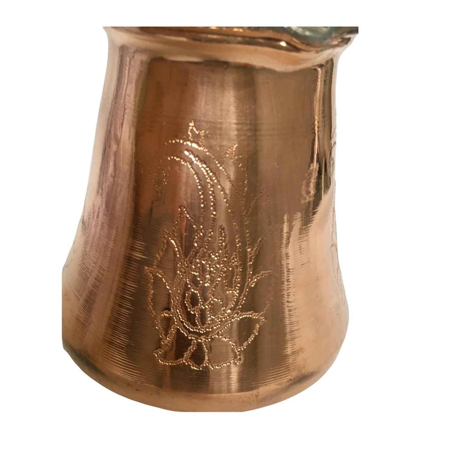 Turkish Coffee Pot – Traditional Hammered Copper Cezve / Ibrik, Raya