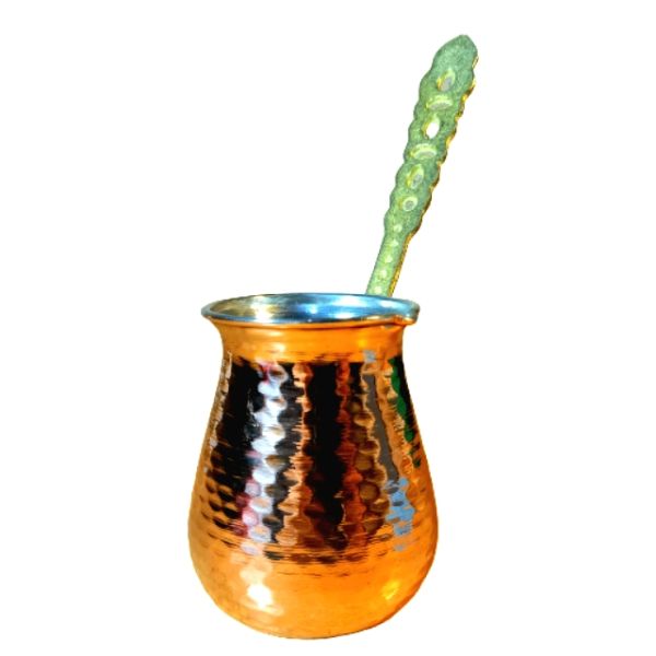 Turkish Coffee Pot - Traditional Hammered Copper Cezve / Ibrik, Royal