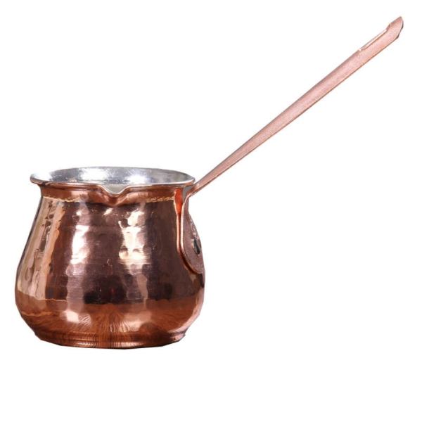Turkish Coffee Pot - Traditional Hammered Copper Cezve / Ibrik, Saya