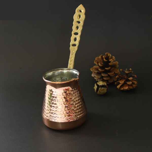 Turkish Coffee Pot – Traditional Hammered Copper Cezve / Ibrik, ZH1