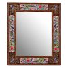 Persian Wooden Mirror Frame – Peacock Khatamkari Design