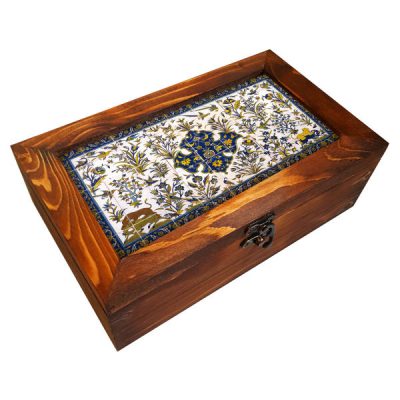 Persian Wooden Organizer with chests for Tea Bags and Nuts Kashi Kari