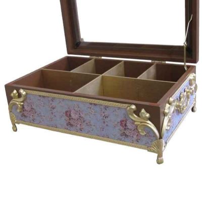 Kimia Tea Organizer – Wooden Box with Compartments