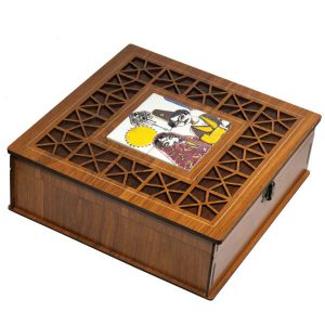 Persian Wooden Nuts Box Model Love