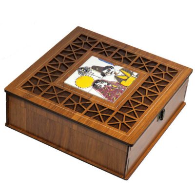 Persian Wooden Organizer with chests for Tea Bags and Nuts Love
