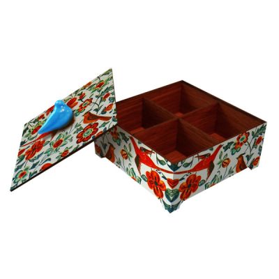 Persian Wooden Organizer with chests for Tea Bags and Nuts Nushin