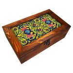 Persian Wooden Organizer with chests for Tea Bags and Nuts Yellow