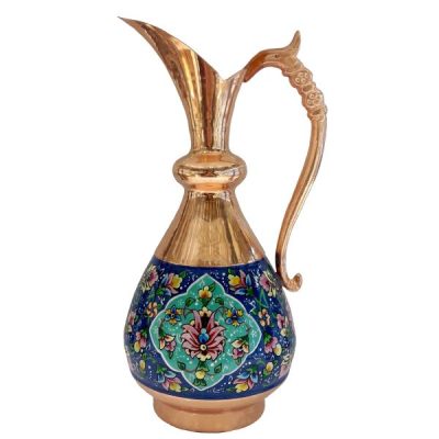 Persian Copper Pitcher Artistic Minakari Pardaz