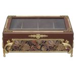 Wooden Tea Bag Organizer Box with Chests Light Brown