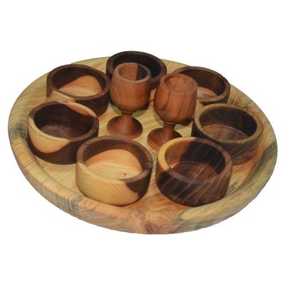 Wooden Haft-sin Set for Nowruz Persian New Year Cara
