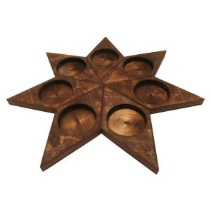 Wooden Haft-sin Set for Nowruz Persian New Year Diamond