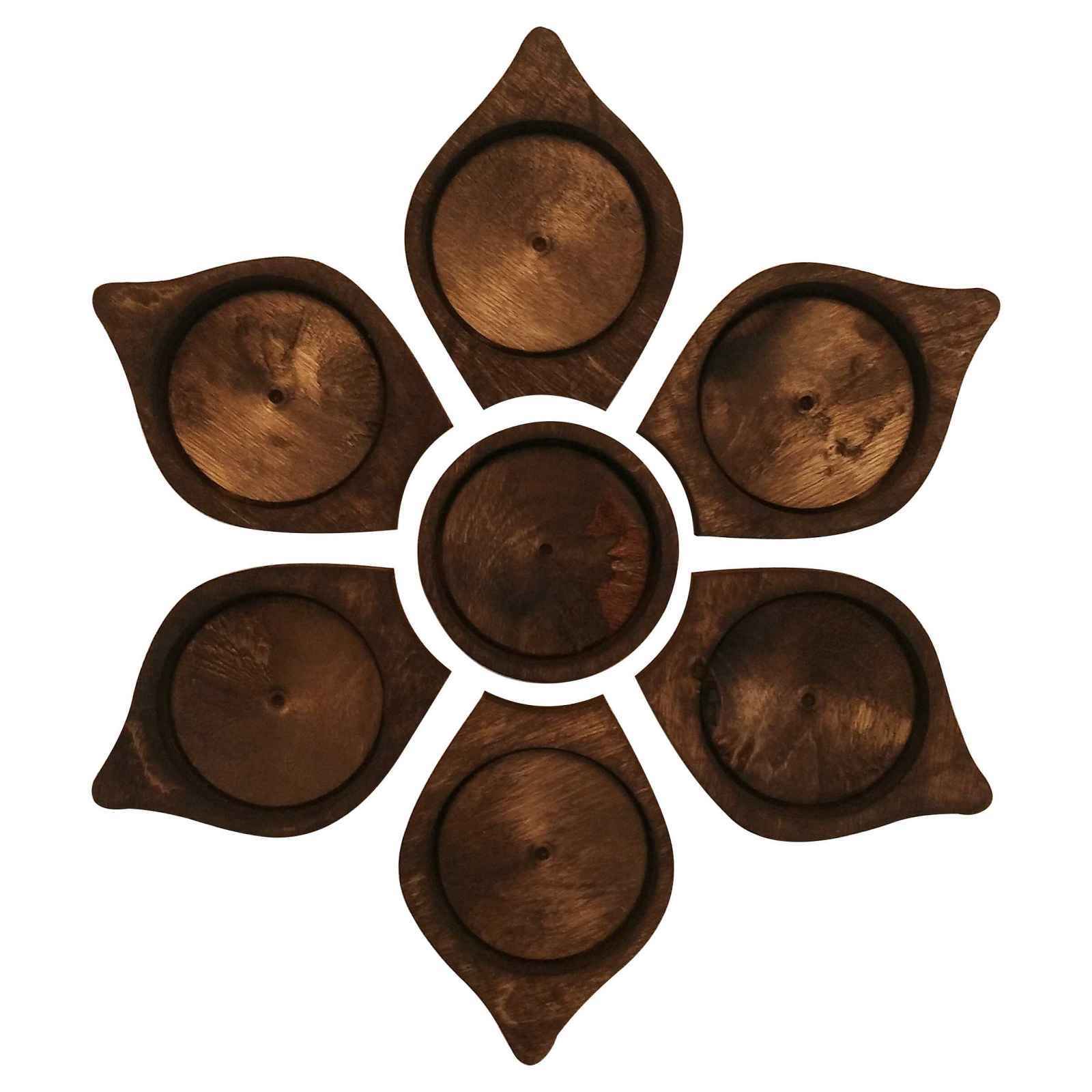 Wooden Haft-sin Set for Nowruz Persian New Year Flower