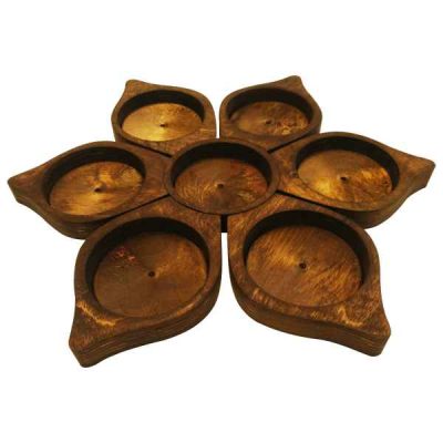 Wooden Haft-sin Set for Nowruz Persian New Year Flower