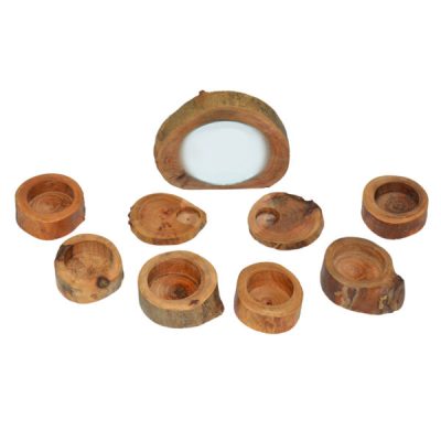 Wooden Haft-sin Set for Nowruz Persian New Year Roosta