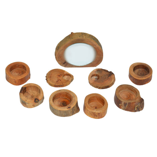 Wooden Haft-sin Set for Nowruz Persian New Year Roosta