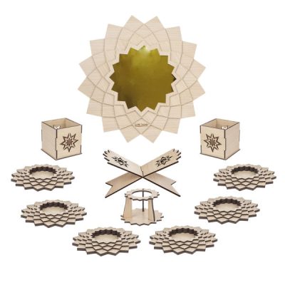Wooden Haft-sin Set with Mirror for Nowruz Persian New Year Tala