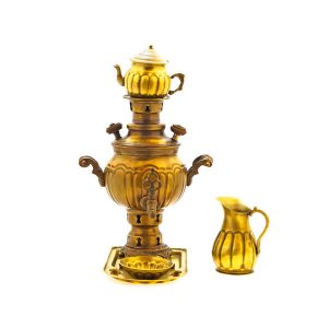 1 Liter Persian Brass Coal Samovar Model Hana