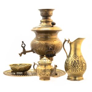 2 Liter Persian Brass Coal Samovar Model Kahroba