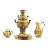 Persian Brass Samovar Decorative Charcoal Tea Maker Floral Motifs 3-Liter